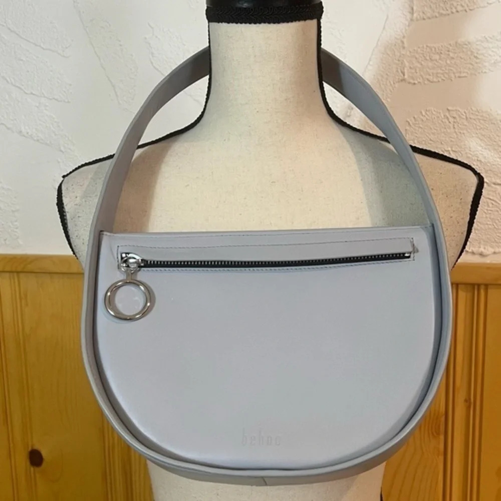 Nwot Behno Greta Light Grey Leather Shoulder Bag — image 2 of 7